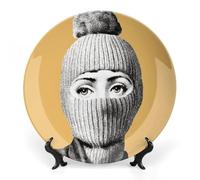 Fgjkt Lina Cavalieri Plate, Wall Decorative Plate, Mysterious Face Plate Wall Hanging Decoration,Including Bracket And Special Spring HooK,style-20,10inch
