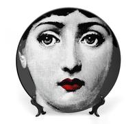 Fgjkt Lina Cavalieri Plate, Wall Decorative Plate, Mysterious Face Plate Wall Hanging Decoration,Including Bracket And Special Spring HooK,style-14,7inch