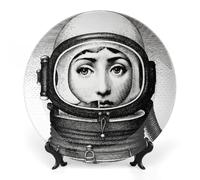 Fgjkt Lina Cavalieri Plate, Wall Decorative Plate, Mysterious Face Plate Wall Hanging Decoration,Including Bracket And Special Spring HooK,style-13,8inch