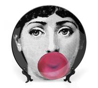 Fgjkt Lina Cavalieri Plate, Wall Decorative Plate, Mysterious Face Plate Wall Hanging Decoration,Including Bracket And Special Spring HooK,style-3,10inch
