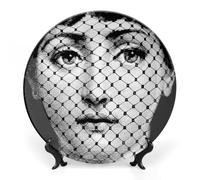 Fgjkt Lina Cavalieri Plate, Wall Decorative Plate, Mysterious Face Plate Wall Hanging Decoration,Including Bracket And Special Spring HooK,style-21,8inch