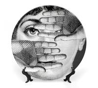Fgjkt Lina Cavalieri Plate, Wall Decorative Plate, Mysterious Face Plate Wall Hanging Decoration,Including Bracket And Special Spring HooK,style-15,8inch