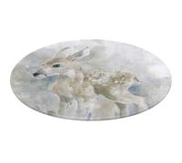 Fgjkt Washable Round Rugs, Lina Cavalieri Rugs for Living Room, Entryway Round Area Rug, Face Pattern Soft Non Slip Nursery Carpet for Bedroom Dining Coffee Table Decor,60 * 60cm