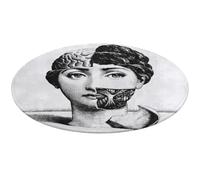 Fgjkt Washable Round Rugs, Lina Cavalieri Rugs for Living Room, Entryway Round Area Rug, Face Pattern Soft Non Slip Nursery Carpet for Bedroom Dining Coffee Table Decor,90 * 90cm