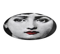 Fgjkt Washable Round Rugs, Lina Cavalieri Rugs for Living Room, Entryway Round Area Rug, Face Pattern Soft Non Slip Nursery Carpet for Bedroom Dining Coffee Table Decor,90 * 90cm