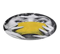 Fgjkt Washable Round Rugs, Lina Cavalieri Rugs for Living Room, Entryway Round Area Rug, Face Pattern Soft Non Slip Nursery Carpet for Bedroom Dining Coffee Table Decor,80 * 80cm