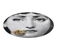 Fgjkt Washable Round Rugs, Lina Cavalieri Rugs for Living Room, Entryway Round Area Rug, Face Pattern Soft Non Slip Nursery Carpet for Bedroom Dining Coffee Table Decor,60 * 60cm