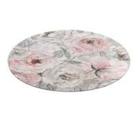 Fgjkt Washable Round Rugs, Lina Cavalieri Rugs for Living Room, Entryway Round Area Rug, Face Pattern Soft Non Slip Nursery Carpet for Bedroom Dining Coffee Table Decor,60 * 60cm