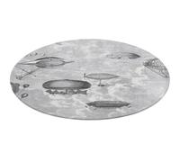 Fgjkt Washable Round Rugs, Lina Cavalieri Rugs for Living Room, Entryway Round Area Rug, Face Pattern Soft Non Slip Nursery Carpet for Bedroom Dining Coffee Table Decor,80 * 80cm