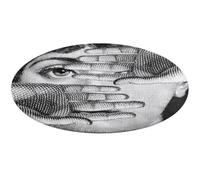 Fgjkt Washable Round Rugs, Lina Cavalieri Rugs for Living Room, Entryway Round Area Rug, Face Pattern Soft Non Slip Nursery Carpet for Bedroom Dining Coffee Table Decor,80 * 80cm