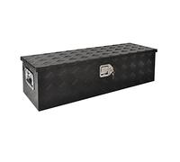 FGJQEFG 39 Inch Aluminum Heavy Duty Truck Bed Tool Box Truck Car Outdoor Trailer Pickup Toolbox, RV Storage Organizer Trailer Storage Tool Box w/Lock & Keys, 5 Bar Tread, Black (39"X13"X10")
