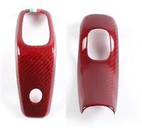 FGKDLDZCZM Gear Shift Knob for Levante for Ghibli for Quattroporte 2019-2023 Real Carbon Fiber Car Interior Gear Shift Head Knob Cover Decoration Sticker(Style E-Red Carbon)