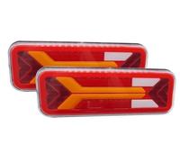 FGKDLDZCZM LED Tail Light For Lorry Bus Trailer For Truck Reflector Reverse Taillight Dynamic Brake Stop Turn Signal Rear Fog Lamp Tail Lamp(2PCS 12-36V)