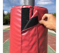 FGNIWAAE 1pcs Outdoor Basketball Pole Protector Pad - All-Weather Round Foam Padding for 1" to 10" Poles - Shock Absorbing Cushion(Red,9cm)
