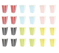 Fgnuay Colorful Striped Popcorn Boxes Cardboard Old Fashioned Nostalgic small Bags,Popcorn Tubs,Candy & Containers for Carnival Party Classic Movie Night 2.8'' Square x 4.5'' Deep(24 Pack)
