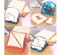 Fgnuay Kids Sandwich Cutter, 4-Piece Set: Heart, Dinosaur, Butterfly Shapes, Durable Plastic, Easy to Use & Clean