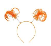 Fgnuay Orange Ponytail Headband Faux Feather Ponytails Head Bopper Party Accessory headband Halloween adult for Costume Headwear Accessory Party School Festivals.