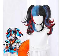 FGO Fate/Grand Order Sei Shonagon Cosplay Wig Black Blue Red Mixed Curly Heat Resistant Synthetic Hair Party Wigs + Wig Cap 235LL