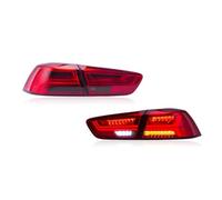 FGOFJG Rear taillights For Mitsubishi For Lancer For EVO 07-17 Reverse Brake Turning Signal Car Rear Tail Light Assembly Pair Of LED Lights License plate lights(RED Smoker)