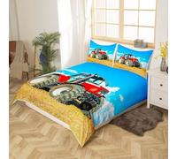 Fgolphd Agricultural tractor bedding set - tractor printed bedding set, Soft & Breathable Microfiber Bedding for Boys Girls king