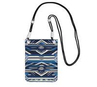 FGPkjh Blue Polynesian Maori Tribal Pattern Print Phone Crossbody Bag Water-Resistant Women Men Travel Running Accessory Sling Wallet