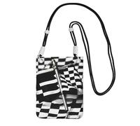 FGPkjh Checkered Flags Race Flags Print Phone Crossbody Bag Water-Resistant Women Men Travel Running Accessory Sling Wallet