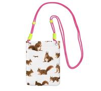 FGPkjh Cute Squirrel Print Phone Crossbody Bag Water-Resistant Women Men Travel Running Accessory Sling Wallet