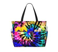 FGPkjh Exotic Tribe Tie Dye Style Print Waterproof Beach Travel Bag Lightweight Foldable Canvas Bags Gym Picnic Vacation