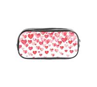 FGPkjh Falling Red Hearts Print Clear Pencil Case Transparent Stationery Organizer Pouch Pens Pencils Storage Bag