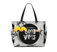FGPkjh Good Vibes Only Print Waterproof Beach Travel Bag Lightweight Foldable Canvas Bags Gym Picnic Vacation