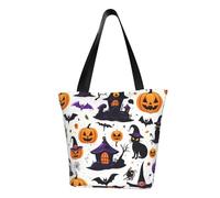 FGPkjh Halloween Pumpkin Patterns Print Lightweight Shoulder Bag Summer Outings Tote Bags Travel Hiking Work Casual Use