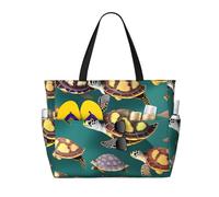 FGPkjh many Animals Sea Turtles Print Waterproof Beach Travel Bag Lightweight Foldable Canvas Bags Gym Picnic Vacation