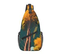 FGPkjh National Parks Sunshine Trees Print Lightweight Cross Bag Travel Work Daily Use Diagonally Sling Shoulder Backpack