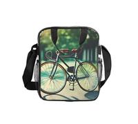 FGPkjh Retro Bicycle Print Lunch Bag for Daily Office Travel Work Beach Trips Picnic Clear Food Container