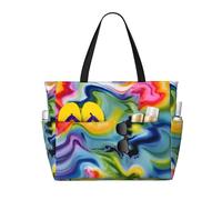 FGPkjh Tie Dye Print Waterproof Beach Travel Bag Lightweight Foldable Canvas Bags Gym Picnic Vacation
