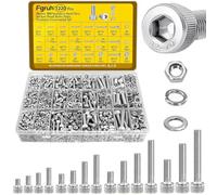 Fgruh 1220PCS M3 M4 M5 M6 Metric Screws Assortment Kit,Hex Socket Head Cap Bolts Nuts and Washers Assorted Kit,304 Stainless Steel Hardware Set for DIY, 3D Printer