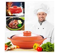 FGSHDBCU Ceramic Soup Stewpot Stewing Casserole Clay Ceramic Cooking Pot Ceramic Cookware - Easy to Clean, No Cracking at High Temperature, Ceramics/Simmered Or Stewed Househol (