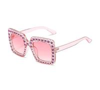 FGSHDBCU MUTYNE Diamond Oversized Sunglasses Big Square Frame Sun Glasses UV400 Crystal Eyewear Retro Rhinestone Frames Eyeglasses