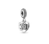 FGT 16 18 21 30 50 60 Celebration Dangle Charms fit Pandora Bracelets Lucky Number Birthday Charms Gift for Women Daughter Grandma Sister Sterling Silver