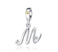FGT A-Z Initial Letter Name Dangle Charms Beads fit Pandora Bracelets Alphabet Gold Heart Women Girls Name Birthday Anniversary