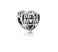 FGT Beat Mum Love Heart Charm fits Pandora Moments Bracelets Women Mother Wife Birthday Mother's Day Christmas