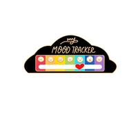 FGT Black Interactive My Mood Tracker Emoji Pin Rainbow Mood Tracker Lapel Pin for Women Men Cute Heart Sliding Badge for Self-Expression