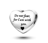 FGT Cross Love Heart Charms fit Pandora Bracelets Christmas Bible Verse Pray More Do Not Fear All Things are Possible for Family