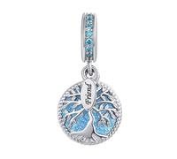 FGT Friends Sparkling Blue Family Tree Dangle Charm fits Pandora Charms Moments Bracelets Friendship Bestie Birthday