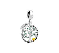 FGT Grandma Family Tree Charms Compatible with Pandora Moments Bracelets Gold Love Heart Women Granddaughter