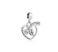 FGT I Love You to the Moon and Back Heart Dangle Charm Compatible with Pandora Moments Bracelets Women Men Family Birthday