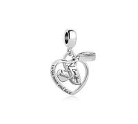 FGT I Love You to the Moon and Back Heart Dangle Charm Compatible with Pandora Moments Bracelets Women Men Family Birthday