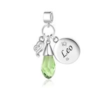 FGT Leo Zodiac Dangle Charm fit Pandora Charm Moments Bracelets Sparkling Green August Birthstones