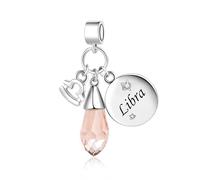 FGT Libra Zodiac Dangle Charm fit Pandora Charm Moments Bracelets Sparkling Pink October Birthstones