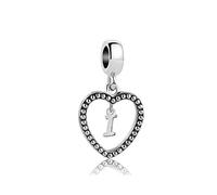 FGT Love Heart I Letter Initial Charm for Bracelets Necklaces Compatible with Pandora Charms Bracelets English Alphabet Gift for Women Girls Cousin Best Friends Niece Family Birthday Christmas